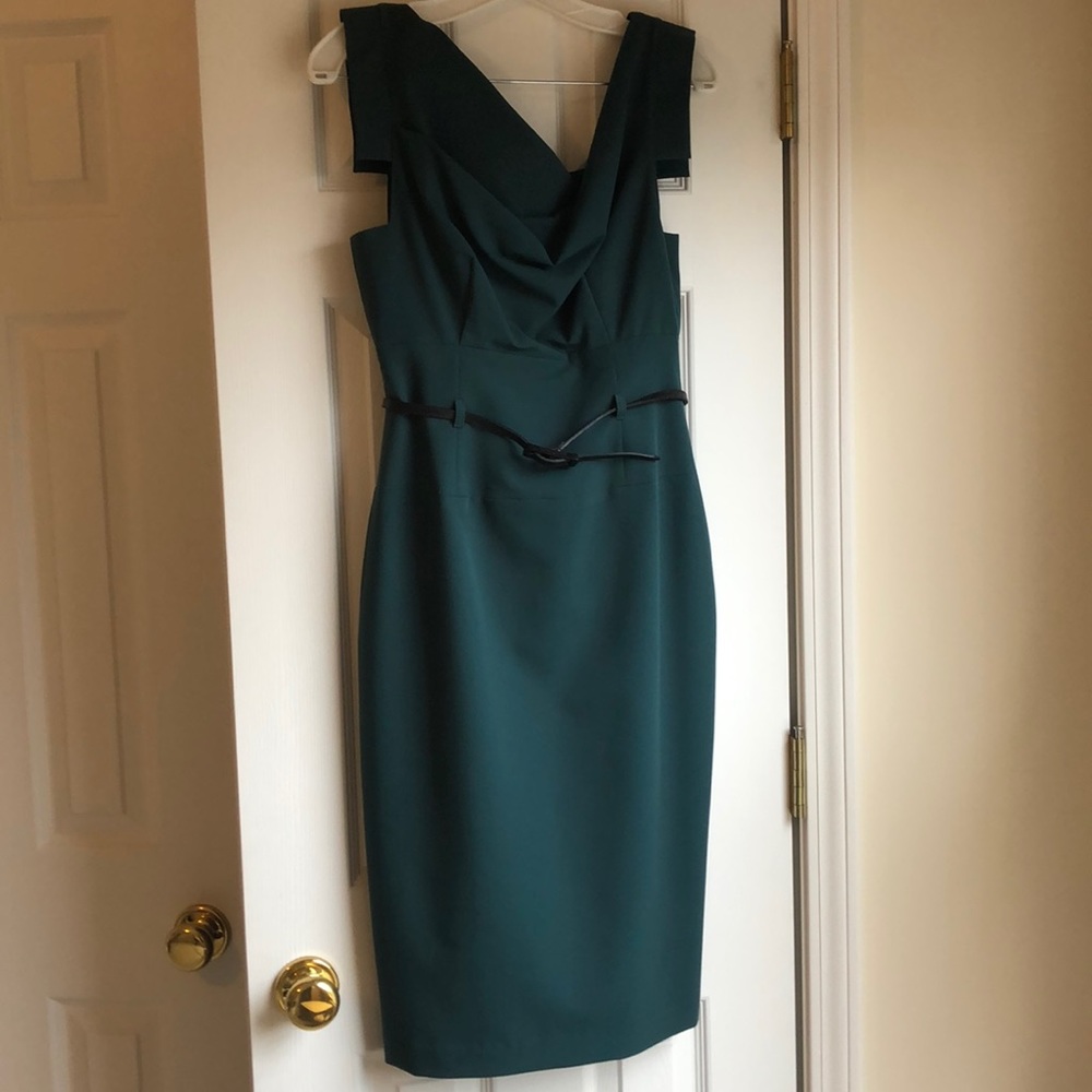 Green Black Halo Classic Jackie-O dress